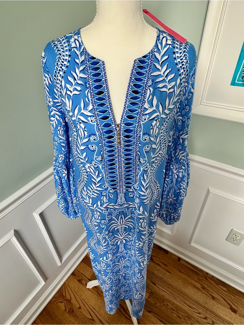 Lilly Pulitzer Laurelie Caftan Maxi Dress Abaco Blue Have It Both Rays NWT Sz 2 - Picture 5 of 17